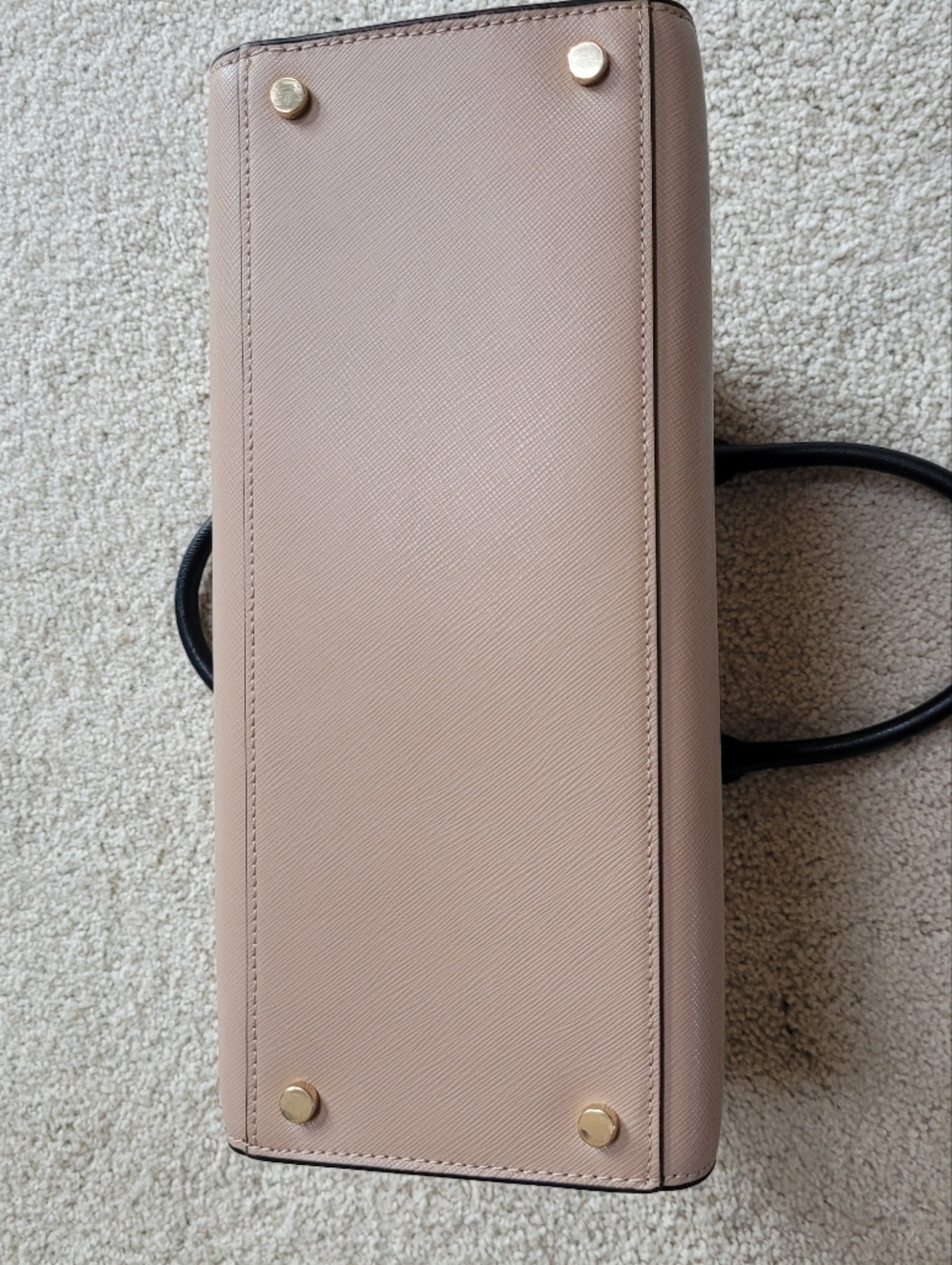 Kate Spade Womens Cream Tan Black Leather Madison Top Zip Medium Satchel - Picture 12 of 12